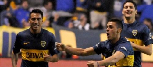 El festejo de Cristian Pav&oacute;n despu&eacute;s del 1-0