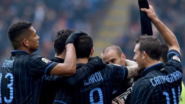I nerazzurri festeggiano dopo un goal