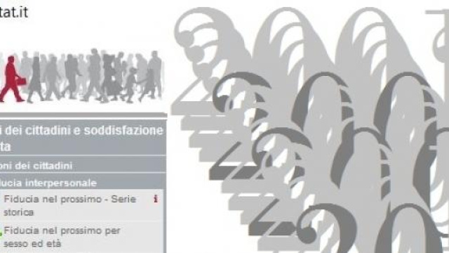 Dati Istat sulla fiducia nel prossimo