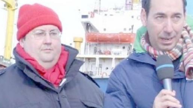 Fabio e Mingo durante un servizio