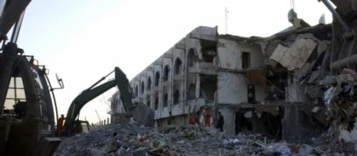 Destrucci&oacute;n en Bagdad, Irak.