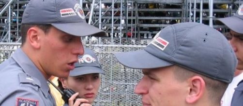 Policiais na capital paulista .