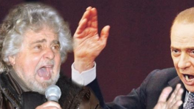Grillo e Berlusconi in un fotomontaggio
