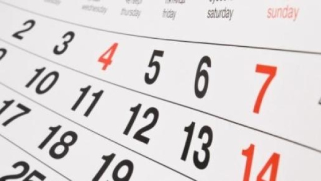 Un comune calendario con date