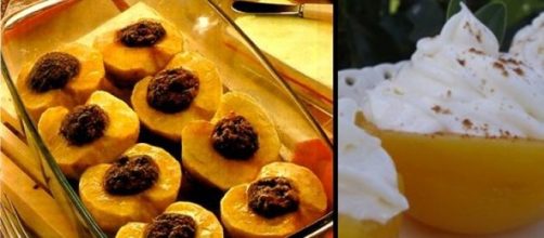 Manzanas y melocotones rellenos 