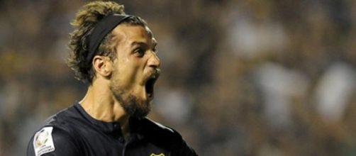 Daniel Osvaldo en su grito de gol