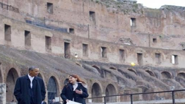Obama durante la visita al Colosseo lo scorso anno