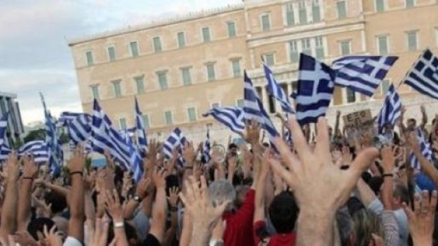 Una manifestazione in Piazza Syntagma, Atene