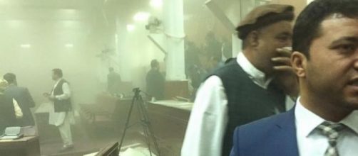 Chaos and dust at the Afhgan parliament