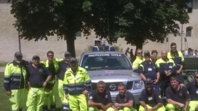 Alcuni volontari del Gruppo di Protezione Civile