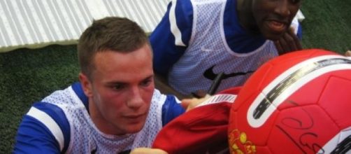 Tom Cleverley after Manchester United training