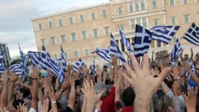 Manifestanti pro Euro ad Atene
