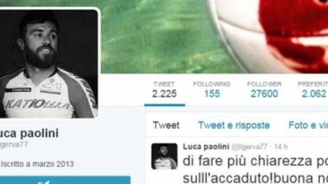 Le scuse su Twitter di Luca Paolini