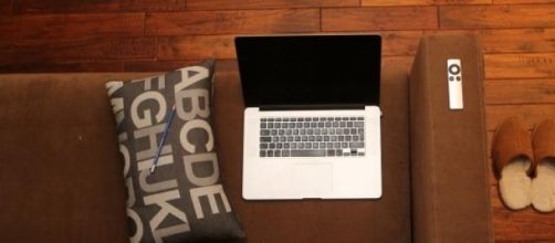 Working online at home office