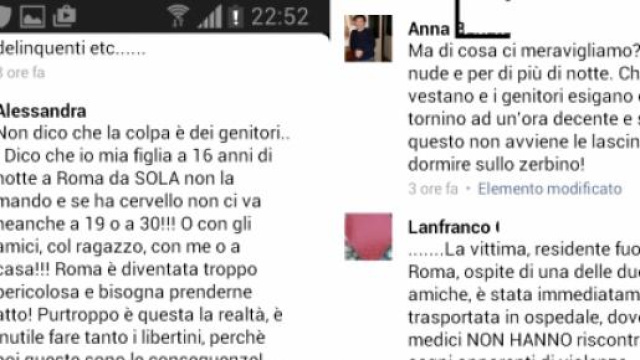 Commenti sulla pagina di Salvini