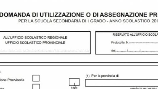 Assegnazioni provinciali, il modello da compilare.