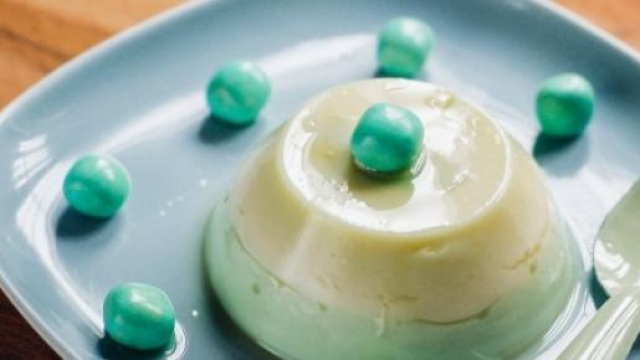 Il budino al cioccolato bianco e menta