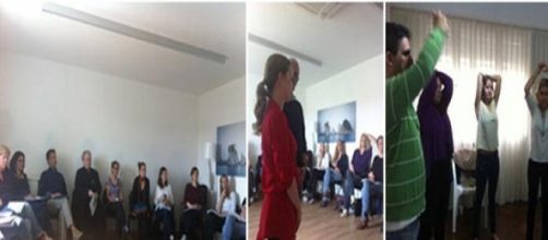 Algunos de los ejercicios grupales que se realizan