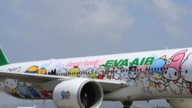 L'Eva Air mostra fiera il logo di Hello Kitty