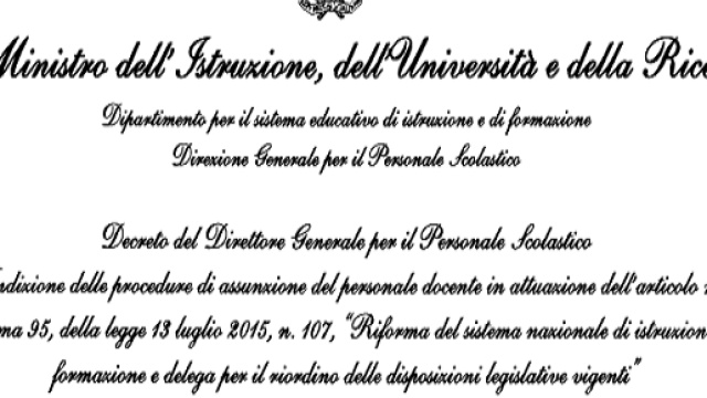 Bando Miur docenti a tempo indeterminato 