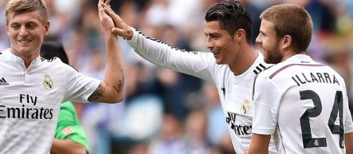 Illarramedi with teammates Ronaldo and Kroos