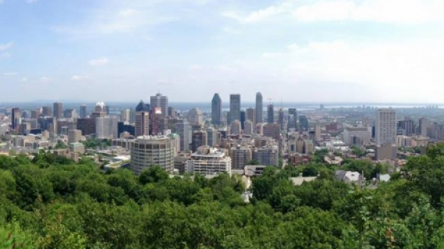 vista della citt&agrave; dal parco di Mont-royal