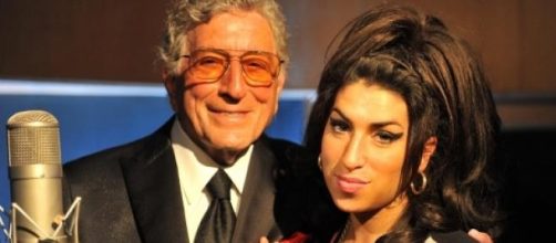 Junto a Tony Bennett en el estudio de grabaci&oacute;n.