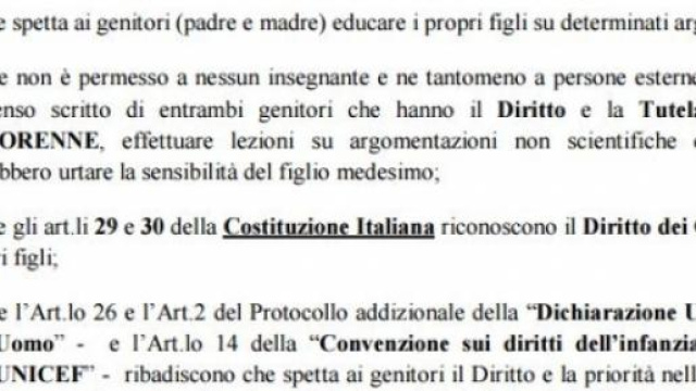 Riforma scuola e teoria 'gender': la diffida
