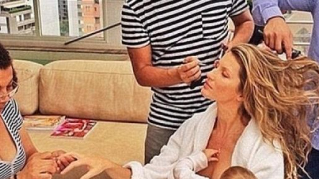 Gisele Bundchen allatta e lo posta su Instagram 