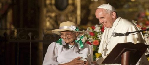 Francisco en su visita por Ecuador.