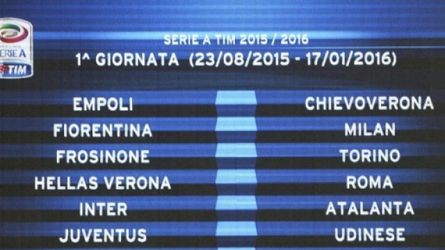 Il programma della 1^ giornata di Serie A