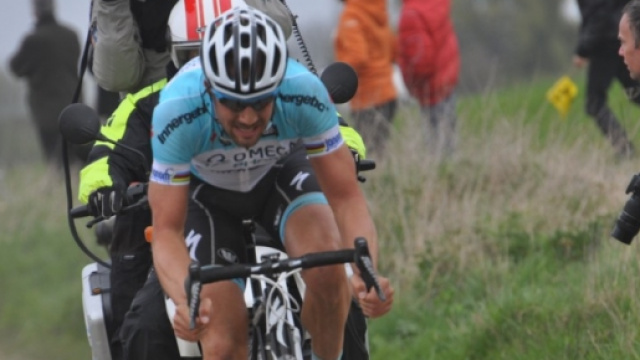 Tom Boonen impegnato alla Parigi Roubaix