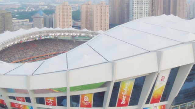 Lo stadio della Supercoppa a Shangai,