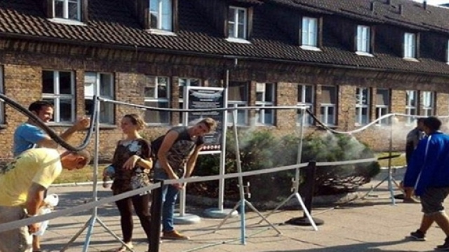 Le docce allestite ad Auschwitz