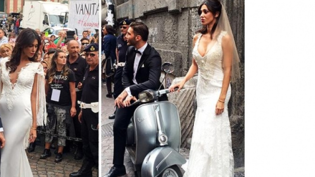 Belen Rodriguez e Stefano sposi a Napoli.