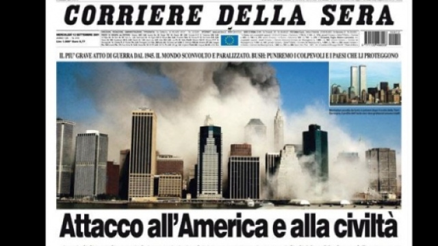 La pagina del Corriere della Sera del 12 settembre