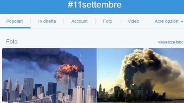 Un social e l'hashtag 11 settembre