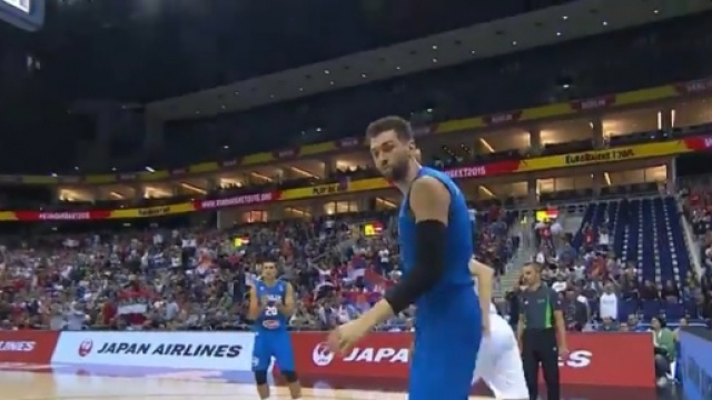 Andrea Bargnani durante l'ultima partita