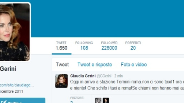 Il profilo twitter di Claudia Gerini