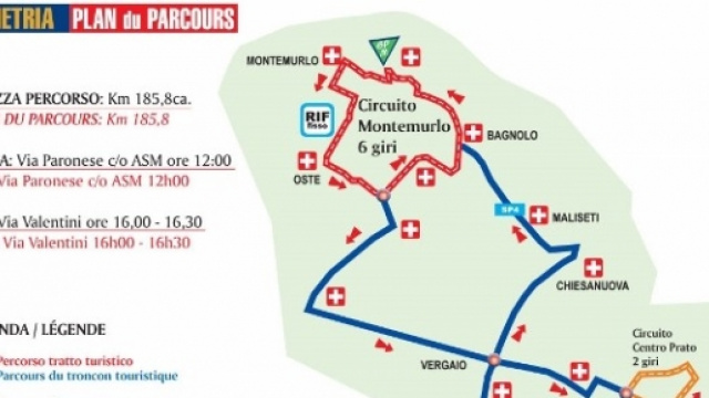 Il percorso del Gp di Prato 2015