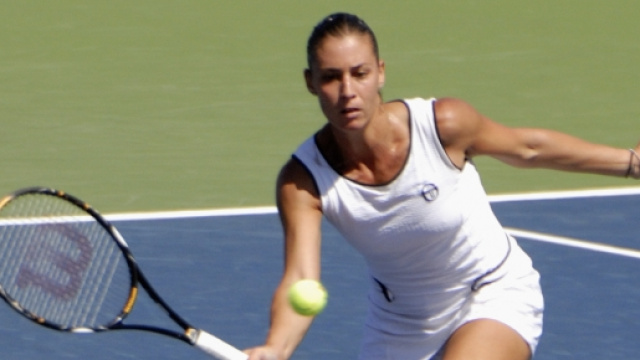 Flavia Pennetta in azione agli US Open