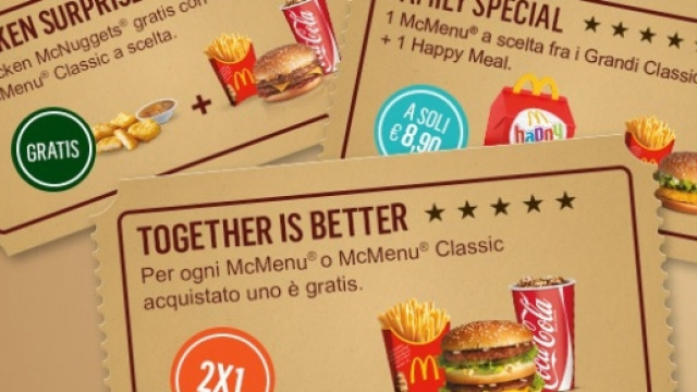 Coupon McDrive per menu gratis e sconto Happy Meal