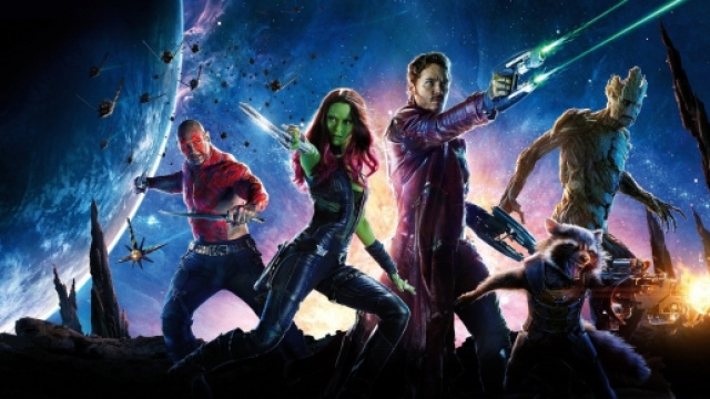 Drax, Gamora, Star Lord, Groot, Rocket Racoon.