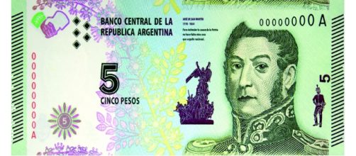 San Mart&iacute;n en el nuevo billete de 5 pesos