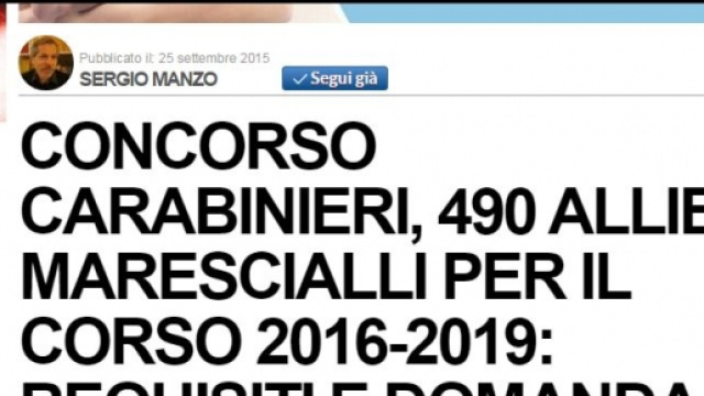 concorso per carabinieri allievi marescialli