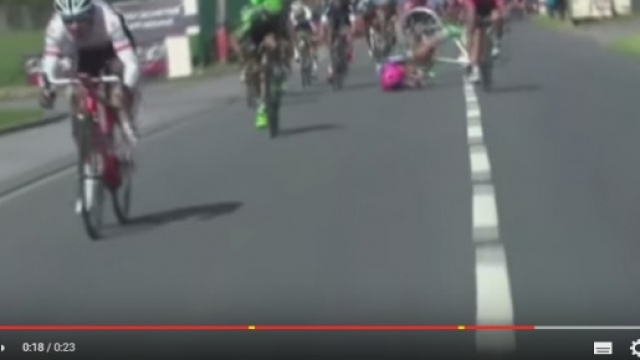 La caduta di Filippo Pozzato al Gp Fourmies