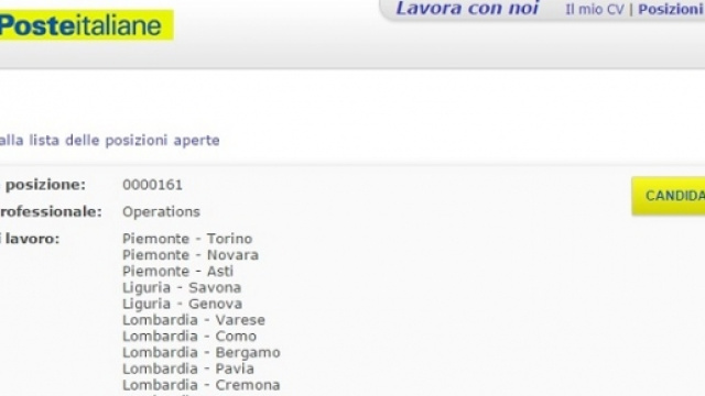 Assunzioni Poste Italiane 2016