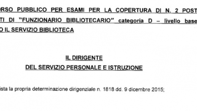 Concorso per bibliotecario 2016