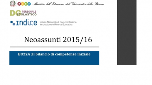Bilancio delle competenze neoassunti 2015/26 Miur