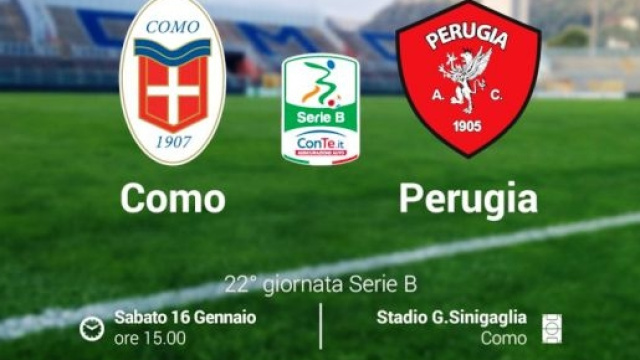 Como-Perugia, 22^ giornata di Serie B